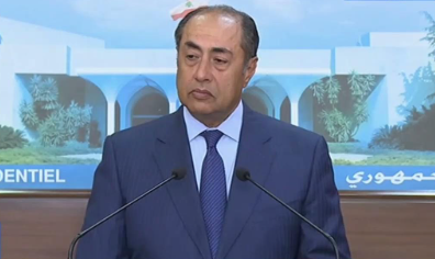 السفير حسام زكى فى قصر بعبدا ببيروت