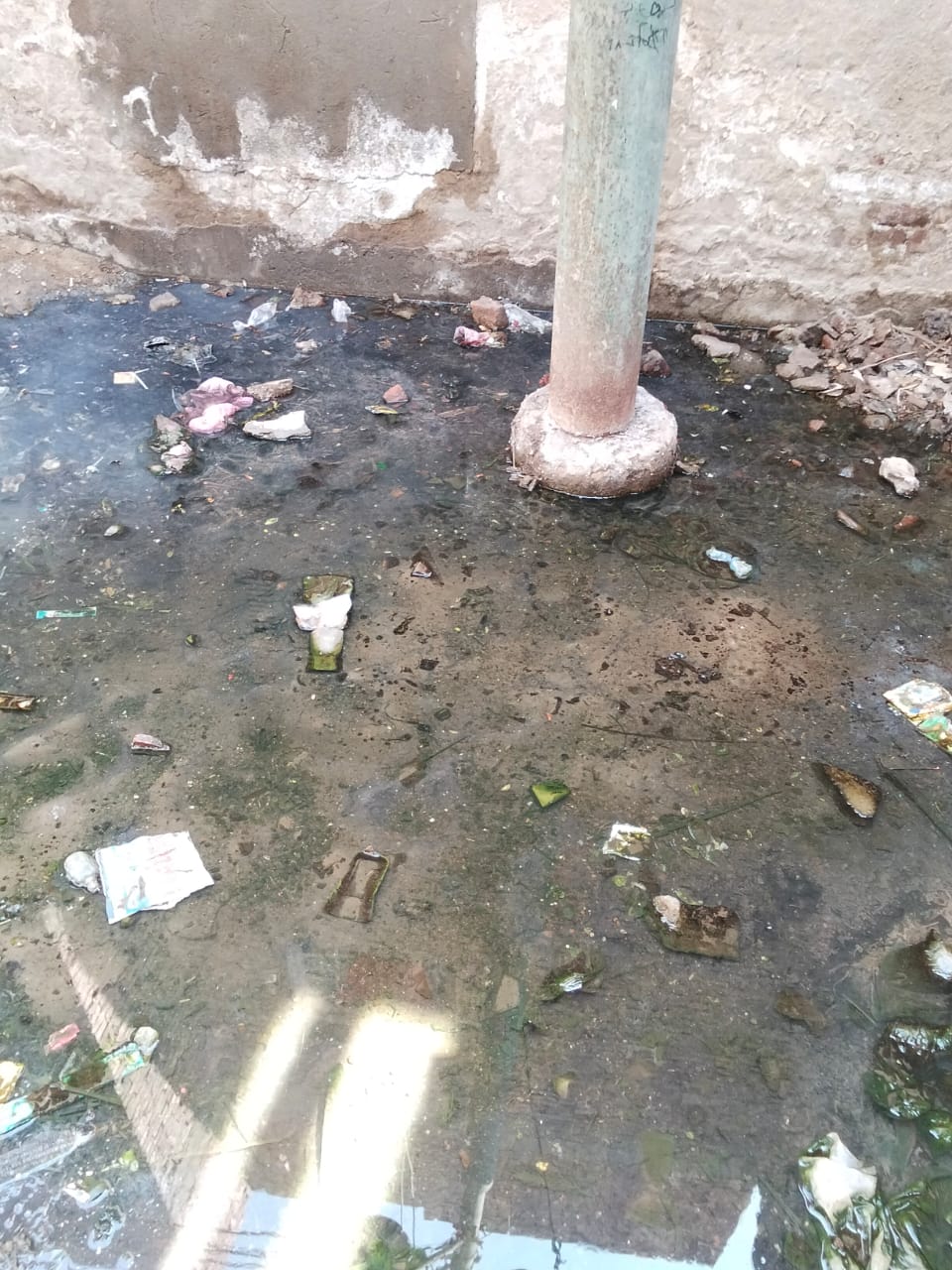 المياه الجوفية تغمر شوارع قرية العطف (2)