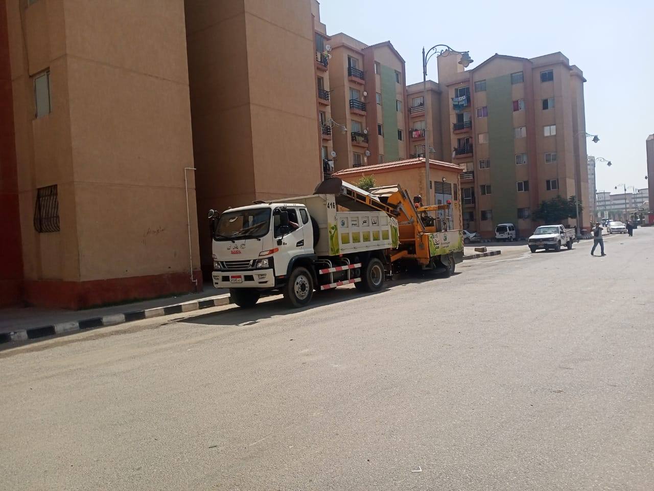 تنظيف الشوارع بعد رفع الاشغالات