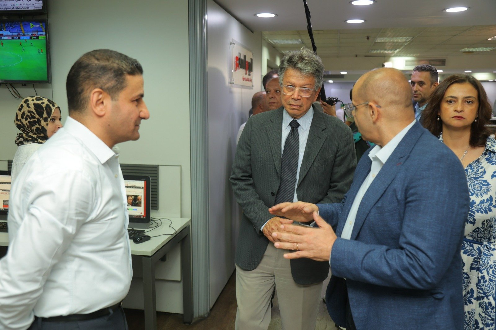 طارق نور رئيس مجلس إدارة الشركة المتحدة للخدمات الإعلامية بصالة تحرير اليوم السابع