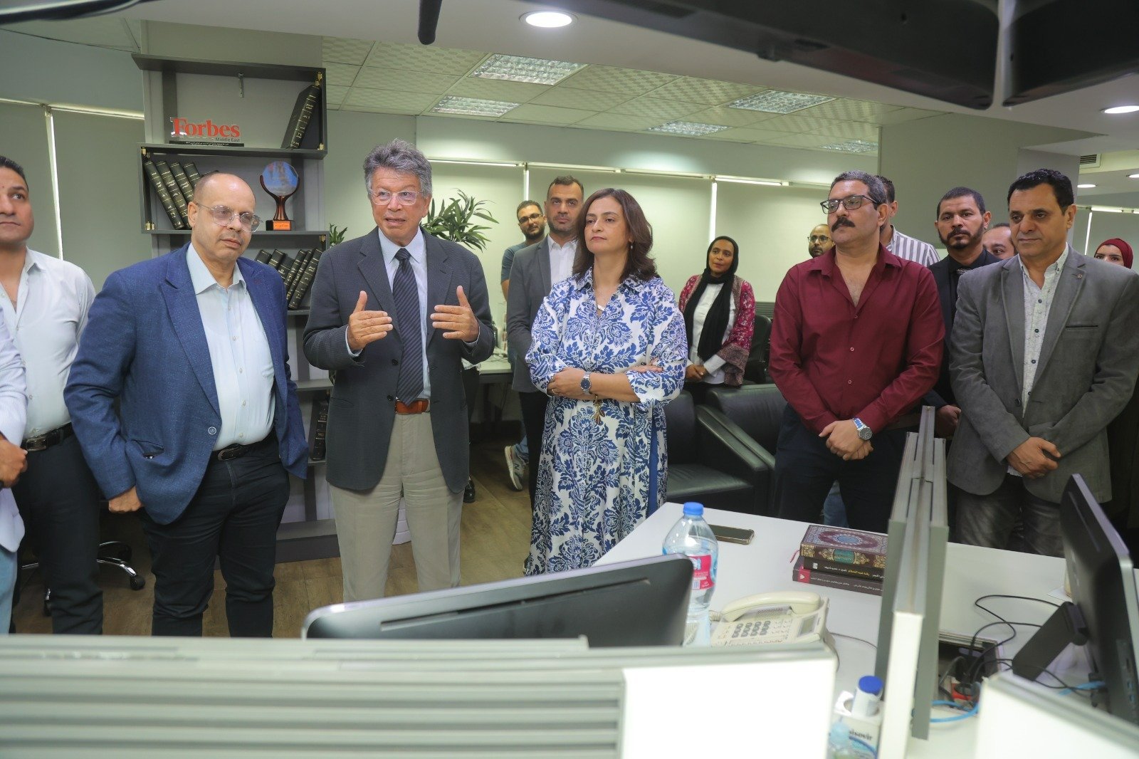 طارق نور رئيس مجلس إدارة الشركة المتحدة للخدمات الإعلامية مع صحفيى اليوم السابع