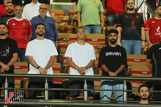 مروان وإمام وعبد المنعم من مدرجات الأهلى مروان وإمام وعبد المنعم من مدرجات الأهلى