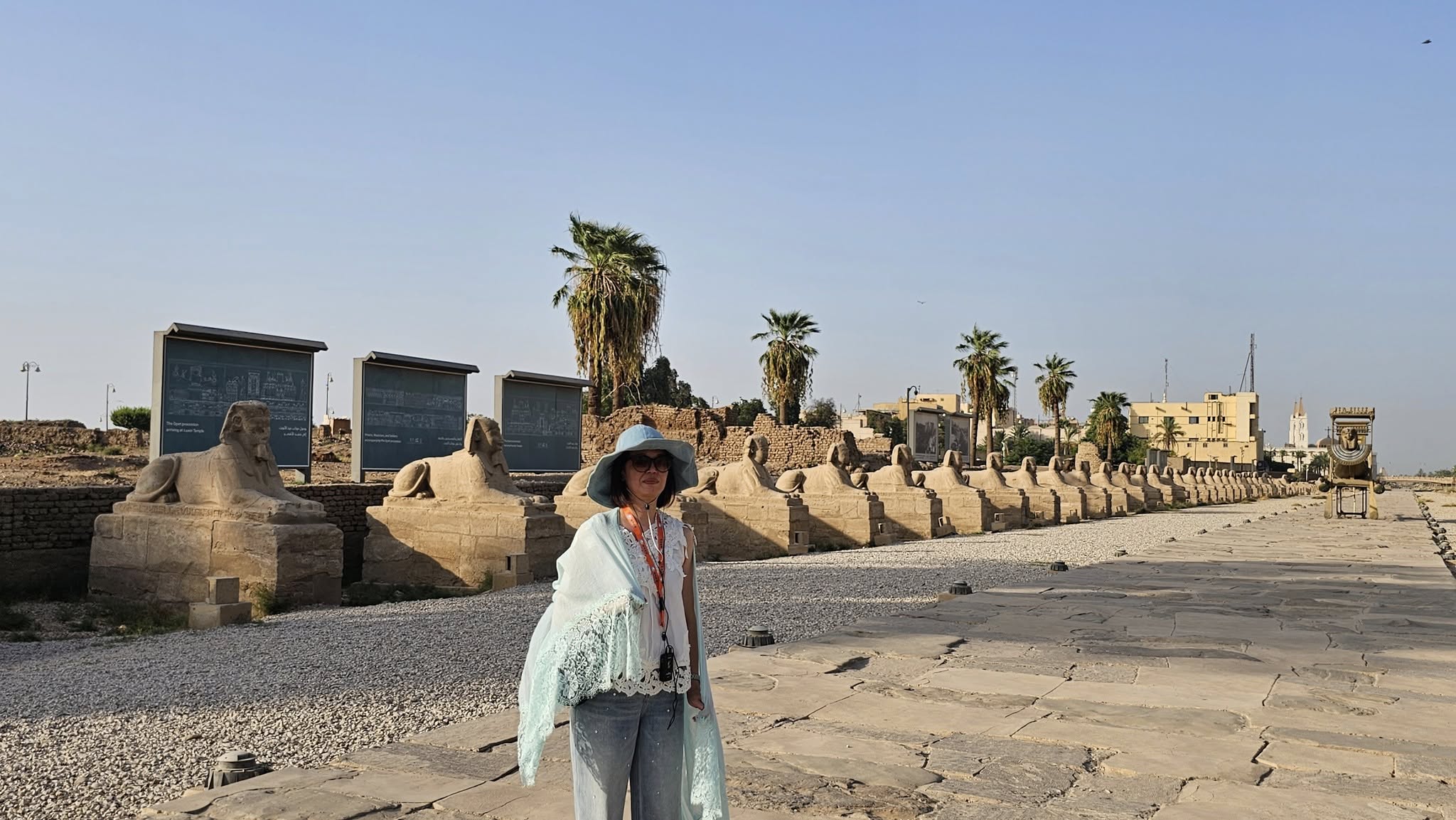 أجنبية تستمتع فى قلب طريق الكباش الفرعونى أجنبية تستمتع فى قلب طريق الكباش الفرعونى