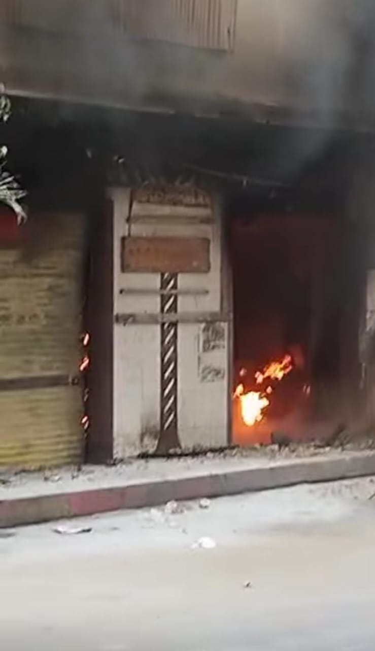 حريق محل قطع غيار في الإسكندرية
