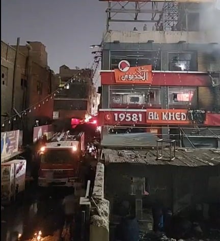 الحماية المدنية تسيطر على حريق شبرا الخيمة  (3)