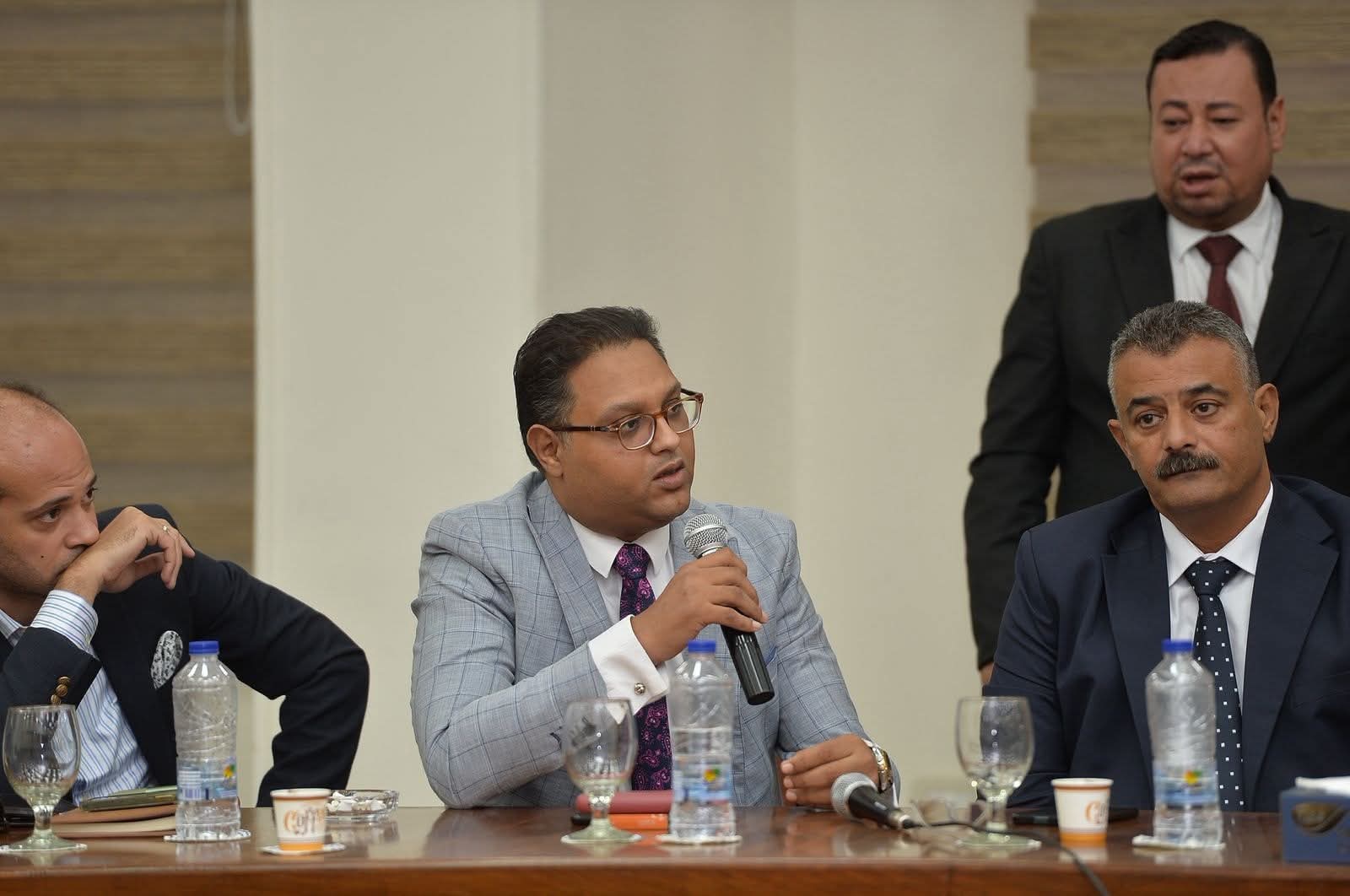 الزميل محمد سعد اثناء كلمته