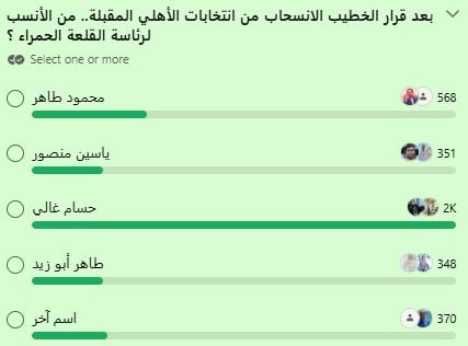 استطلاع من يخلف محمود الخطيب فى رئاسة الأهلى