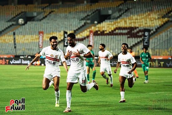 احتفال لاعبى الزمالك بالهدف