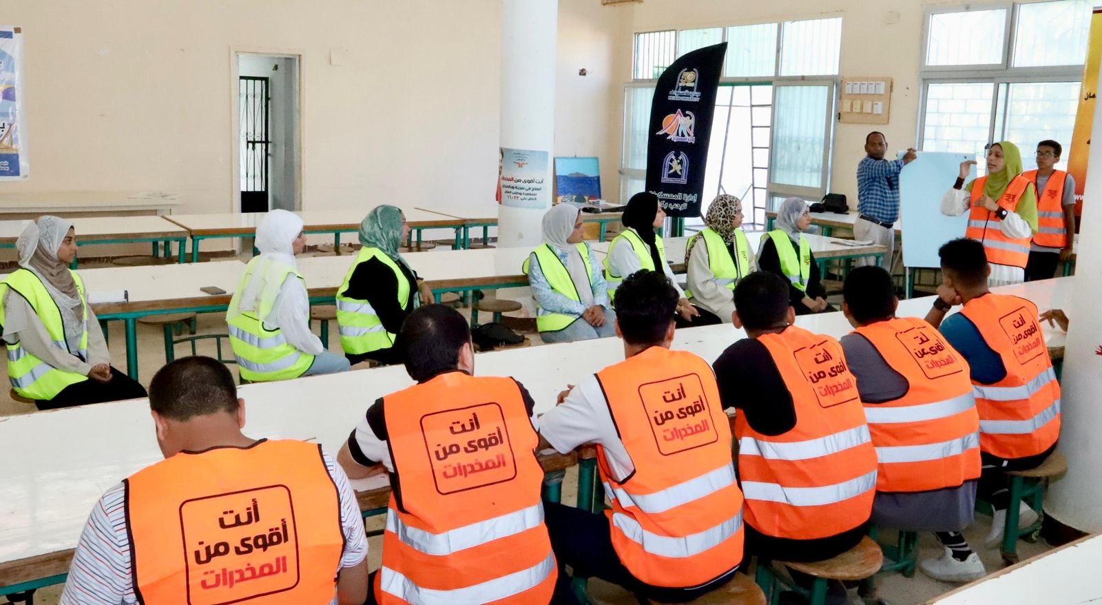 جانب من إطلاق المعسكر لإعداد القيادات التطوعية بجامعة حلوان لمناهضة تعاطى المواد المخدرة