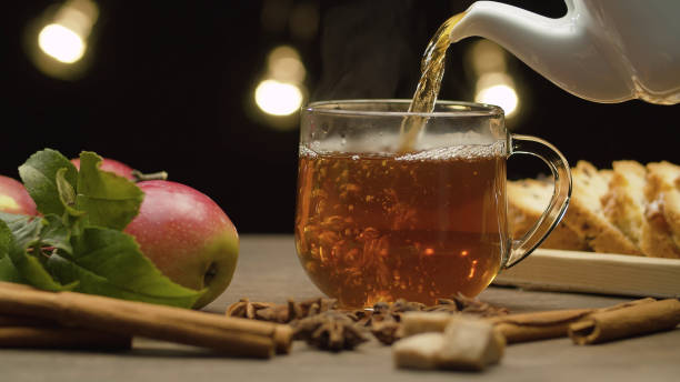 شاي التفاح بالقرفة