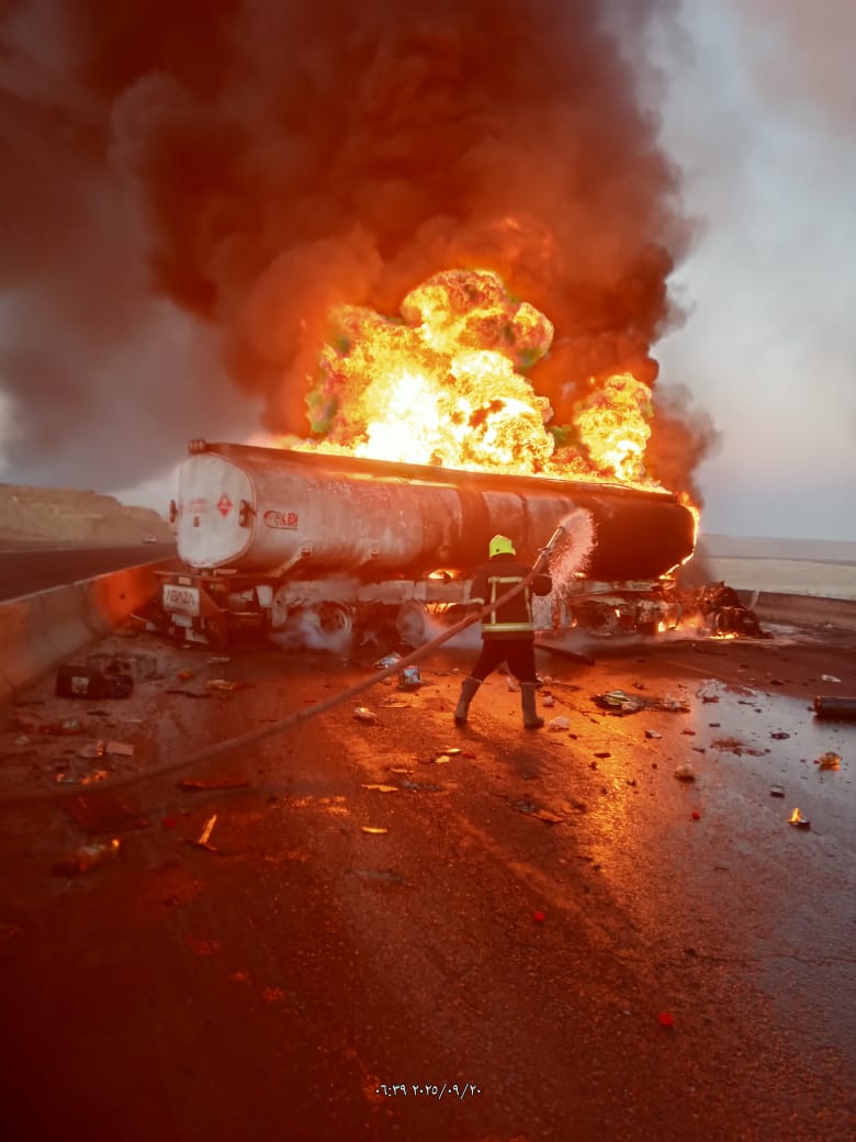 حريق سيارة مواد بترولية (3)