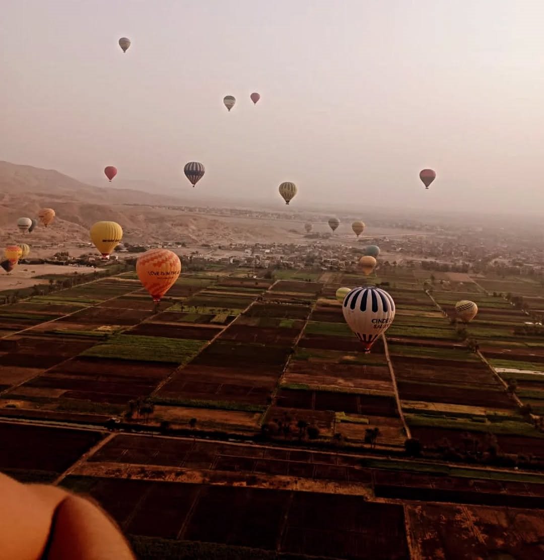 البالونات الطائرة تغرد فى سماء غرب الأقصر