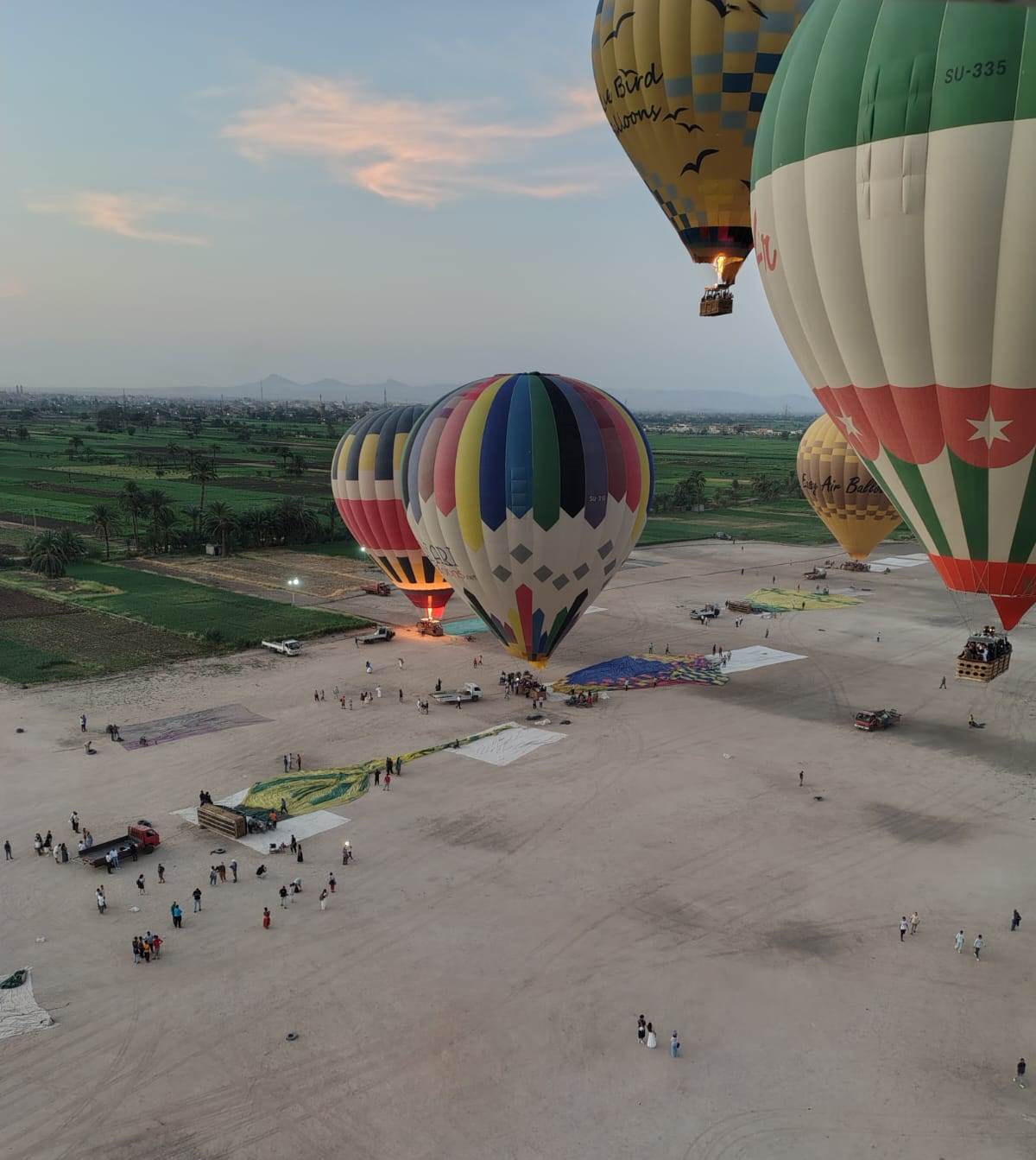 لحظات تحليق البالونات الطائر من غرب الأقصر
