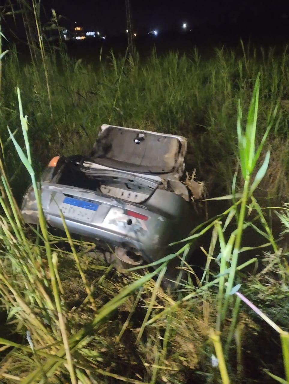 حادث انقلاب سيارة ملاكى بترعة بالمنصورة (2)