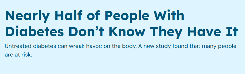 حوالى نصف المصابين بالسكر لا يدركون إصابتهم بالمرض