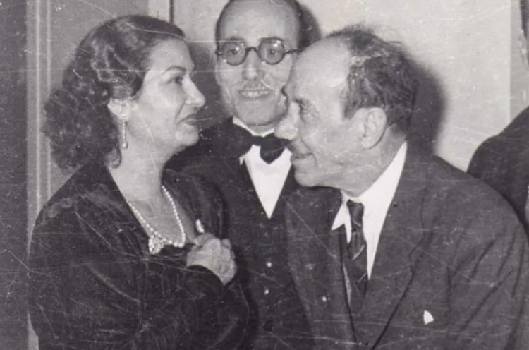 أم كلثوم وأحمد رامى والقصبجى