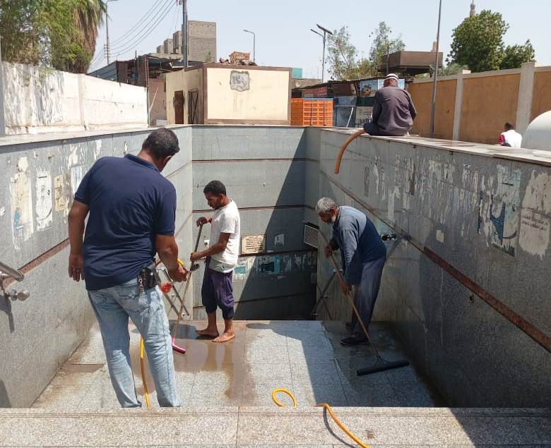 أعمال النظافة بنفق كوم أمبو