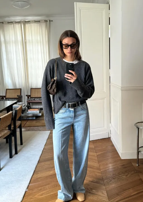 بلوفر رمادي داكن