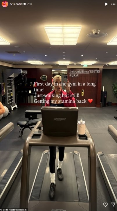 بيلا حديد تمارس الرياضة