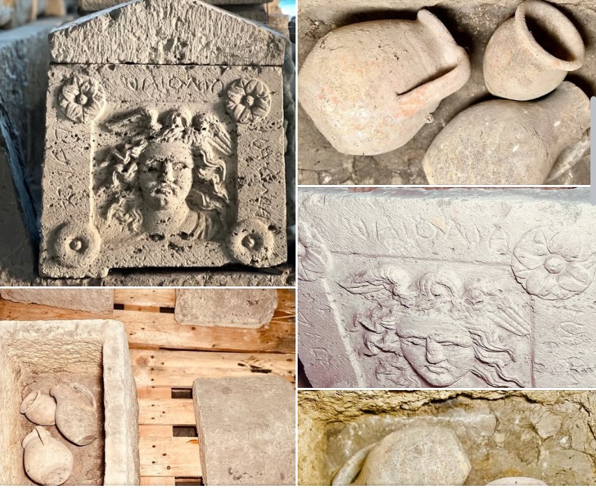 نقش ميدوسا على جرة إتروسكانية فى إيطاليا