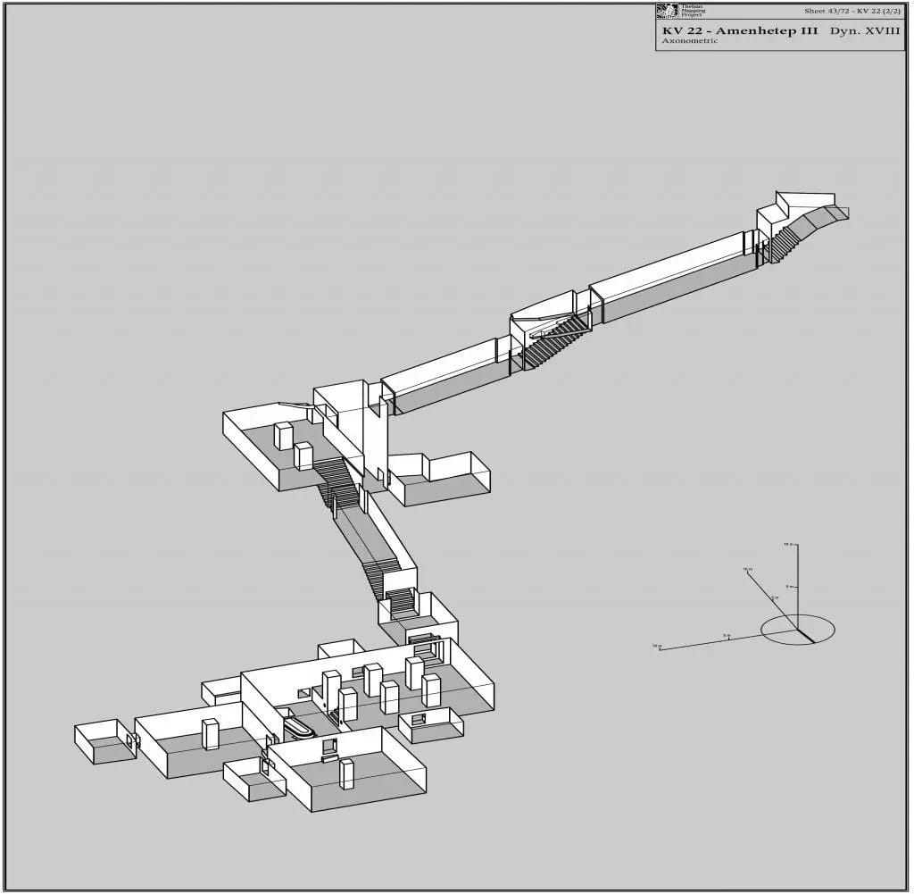 تصميم مقبرة أمنحتب الثالث بوادي الملوك الغربي تصميم مقبرة أمنحتب الثالث بوادي الملوك الغربي