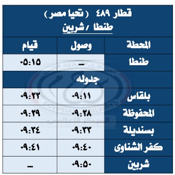 مواعيد القطارات على خط المنصورة بلقاس (3)
