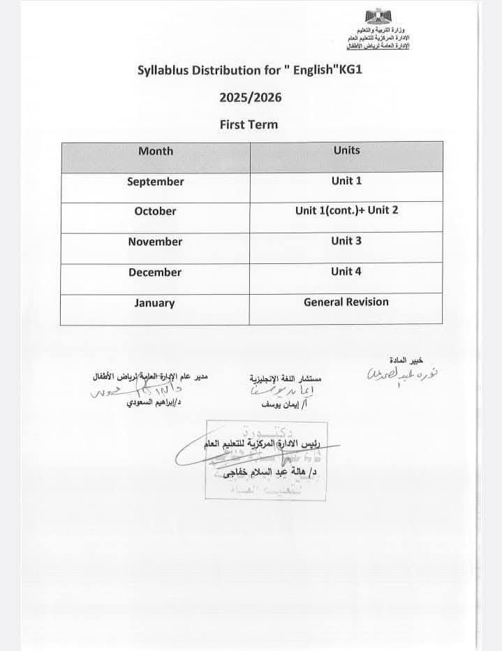 توزيع منهج العربى لرياض الأطفال توزيع منهج العربى لرياض الأطفال