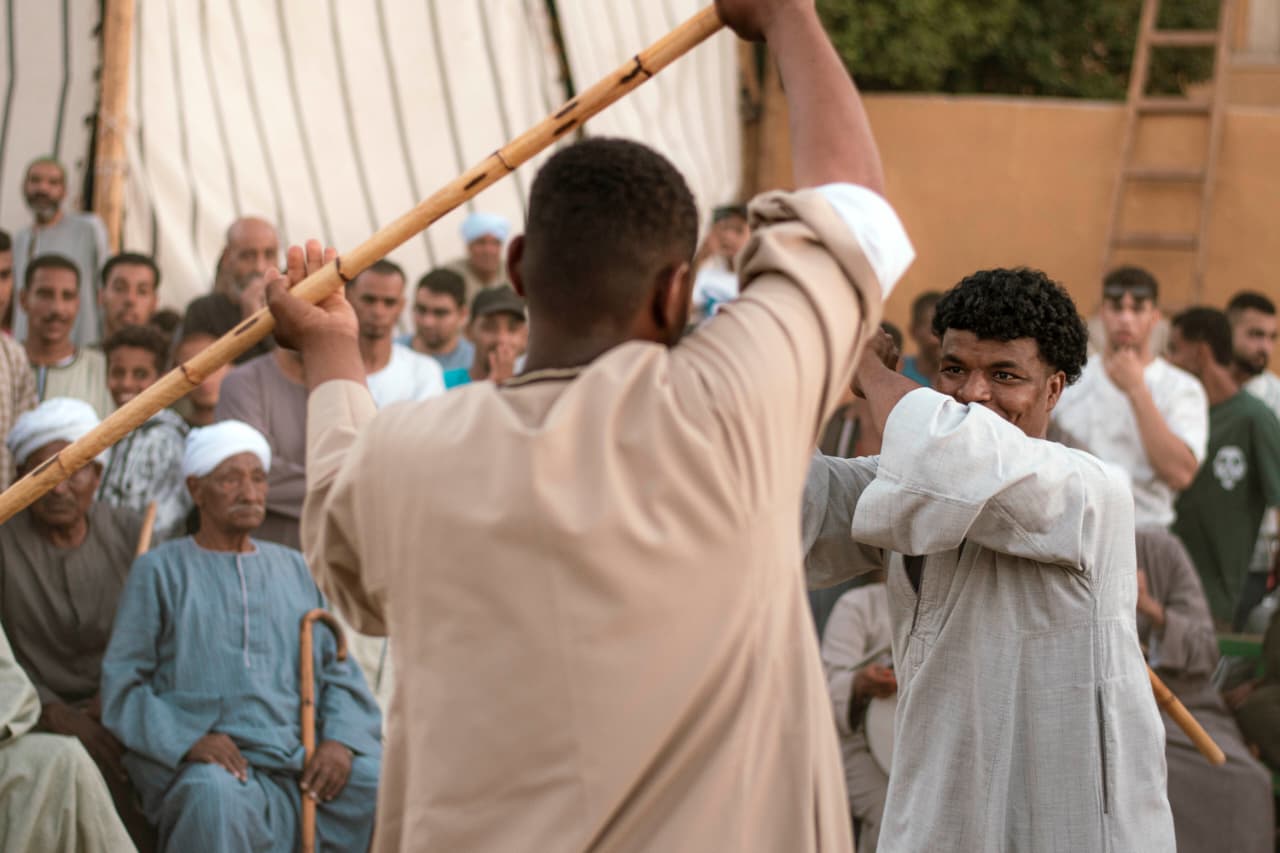 لعبة التحطيب المميزة فى المولد بالأقصر