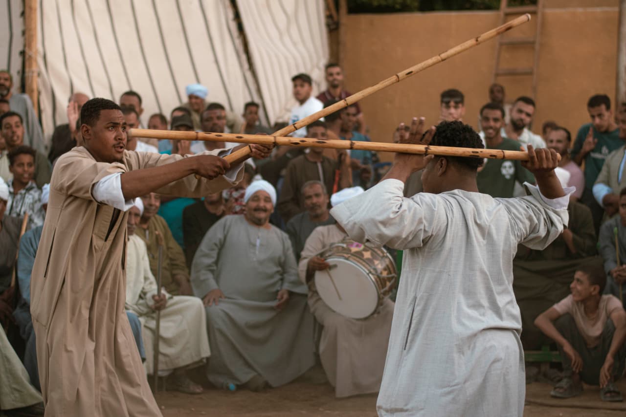 التحطيب لعبة الرجال فى ليالي المولد النبوى