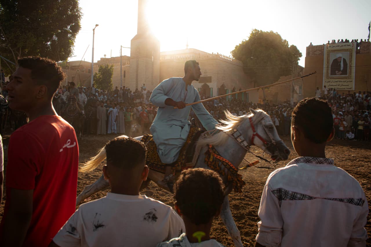 مرماح الخيول فى فرحة المولد النبوي الشريف بالأقصر