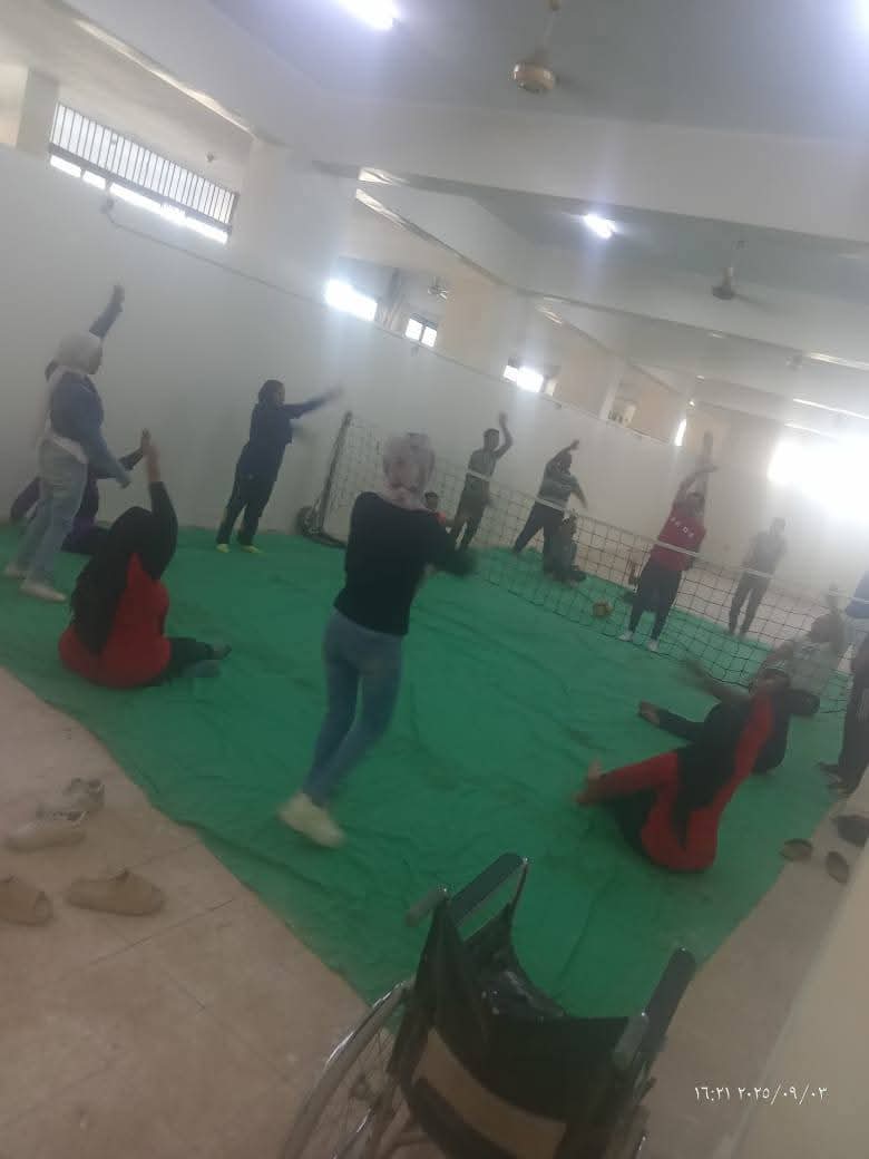 تنفيذ العاب كرة الطائرة جلوس