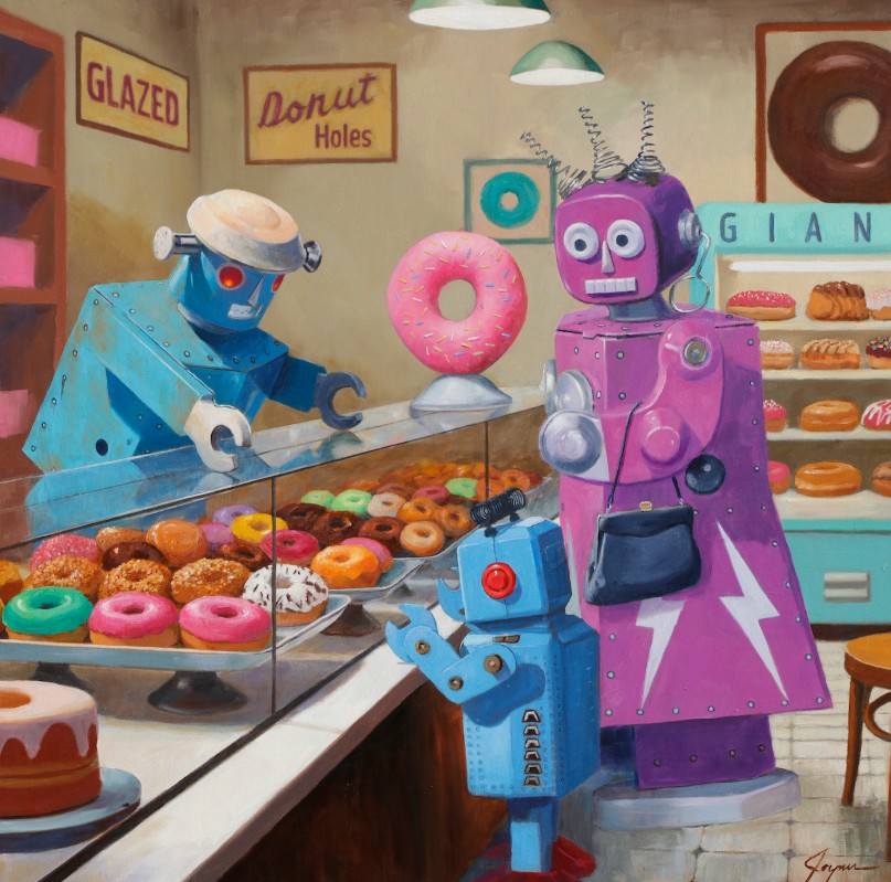 روبوت أم تأخذ ابنها لمحل دونتس للمرة الأولى 