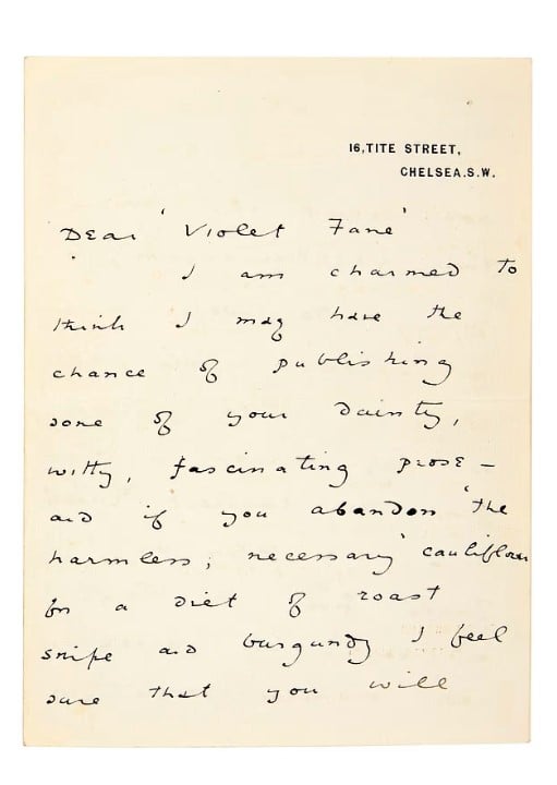 رسالة عمرها 139 عاما للكاتب أوسكار وايلد