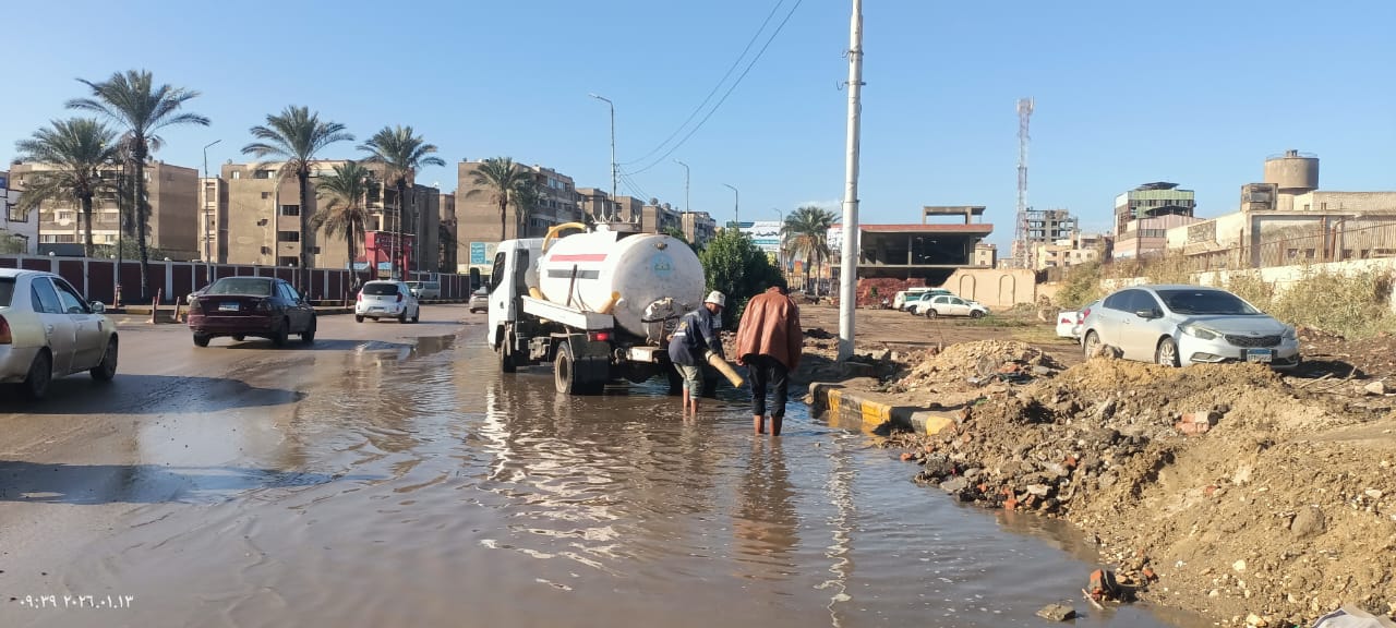 رفع مياه الامطار ببلطيم
