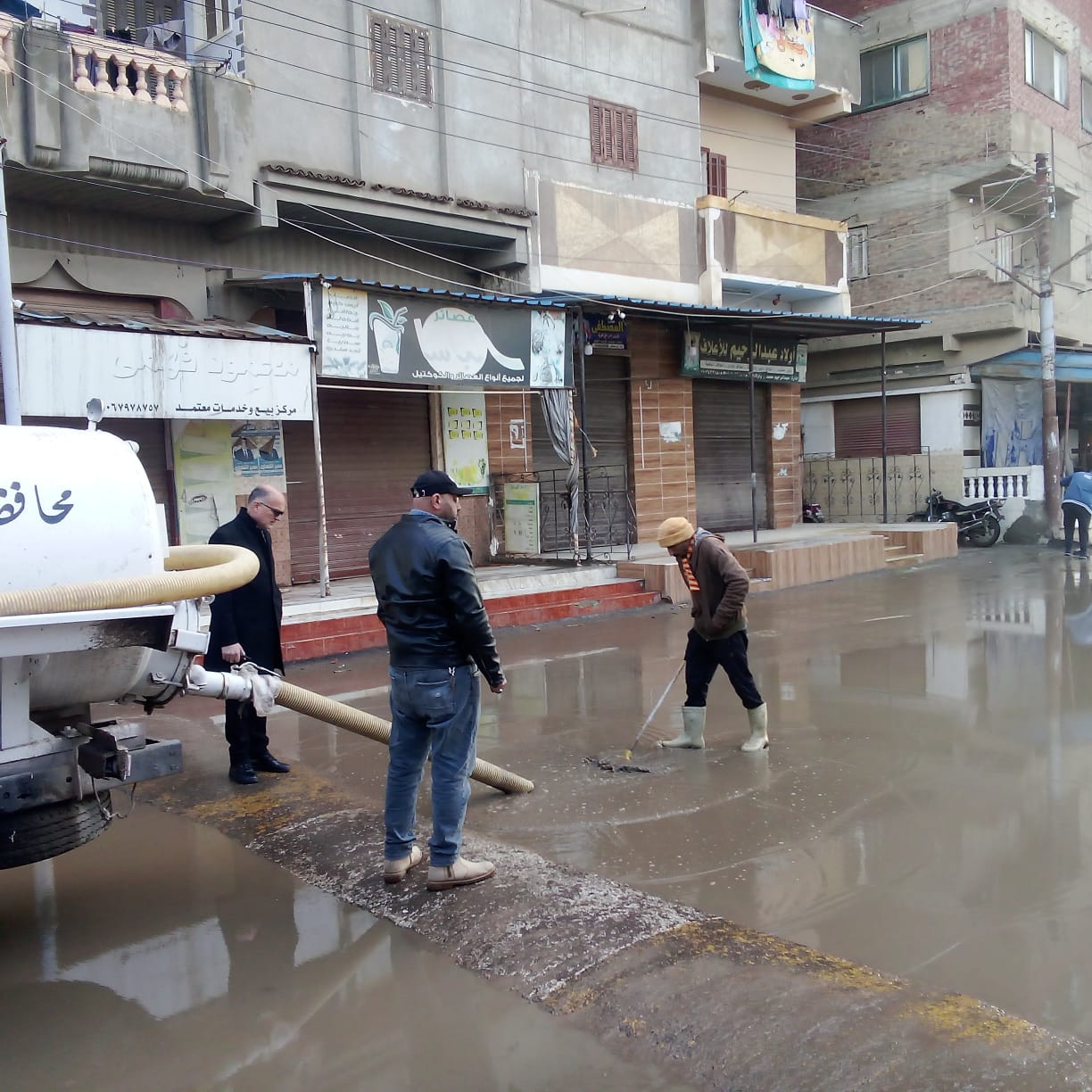 رفع مياه الأمطار بكفر الشيخ