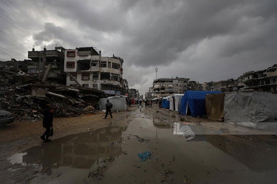 خيام غارقة فى مياه الامطار