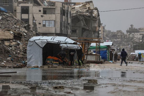 مياه الامطار تجتاح القطاع