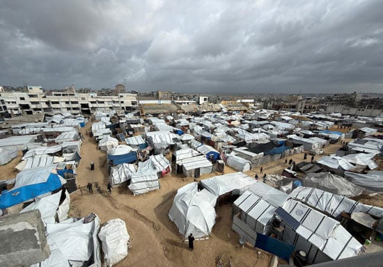 منظر لخيام النازحين الهاشة