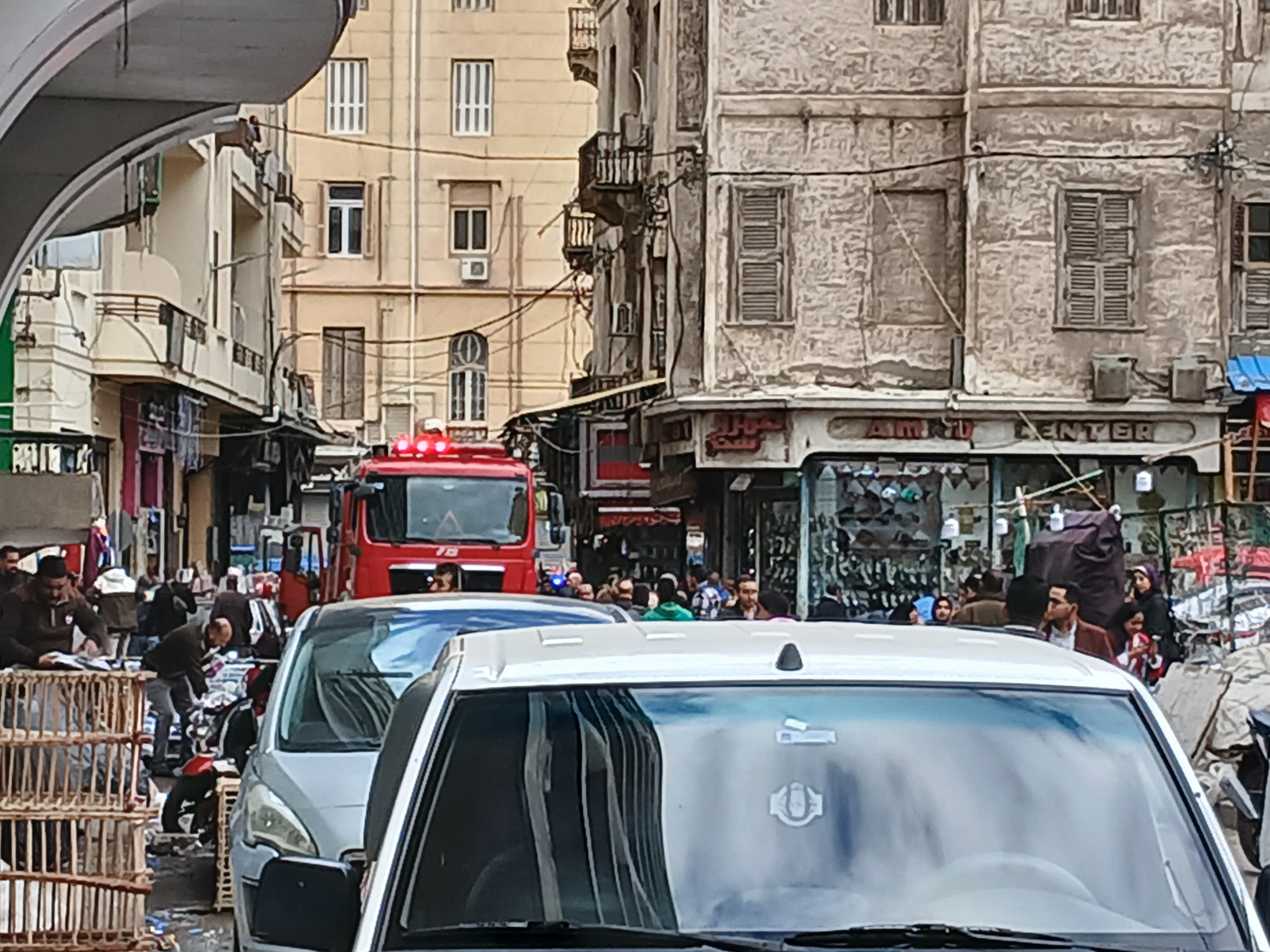 حريق سنترال المنشية في الإسكندرية