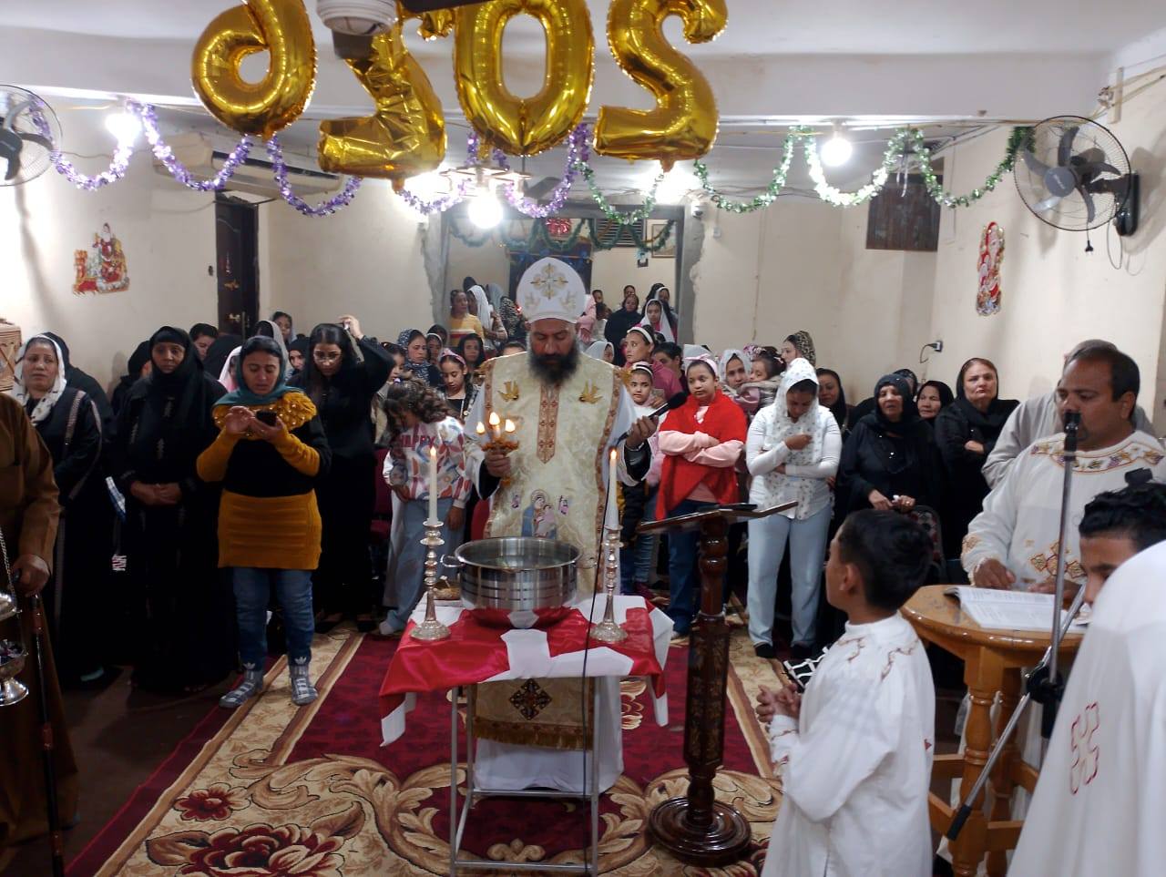 تأدية لقان عيد الغطاس بكنيسة رئيس الملائكة ميخائيل بعزبة جاد