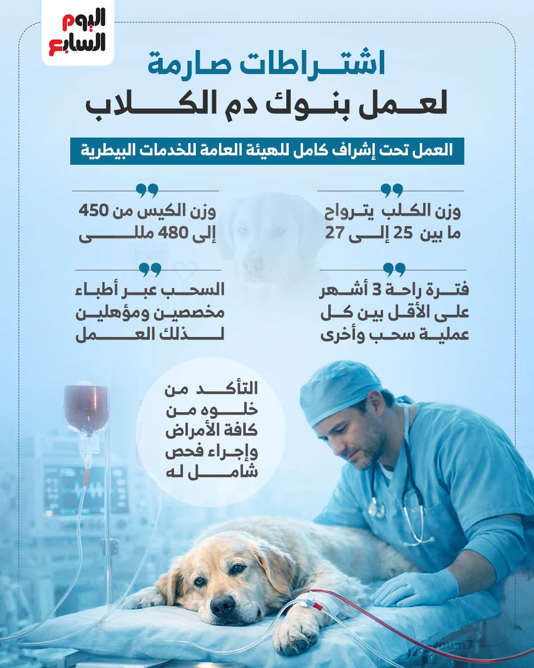 اشتراطات عمل بنك دم الكلاب