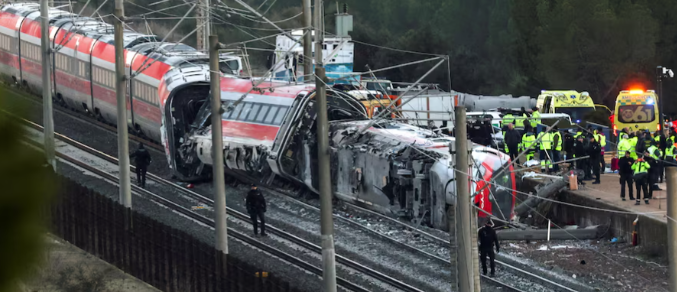 انتشار القوات بجوار قطار إسبانيا