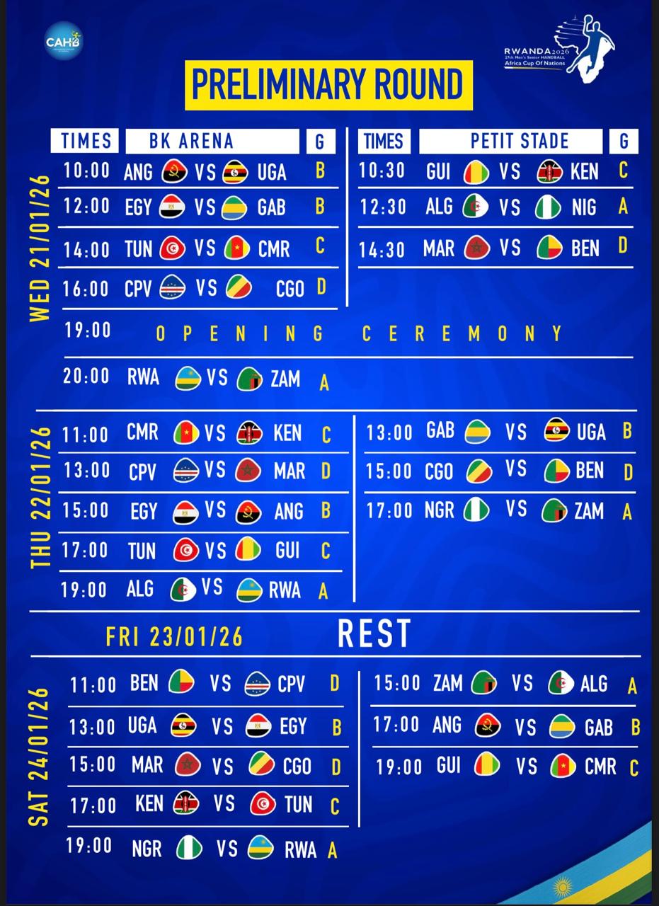 جدول منتخب اليد