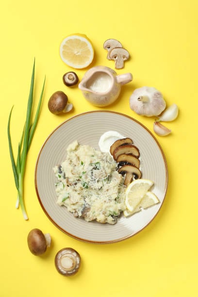 ارز بالكريمة وصوص الليمون