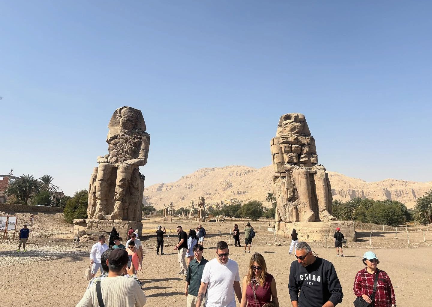 زيارات الأجانب فى منطقة تمثالى ممنون زيارات الأجانب فى منطقة تمثالى ممنون