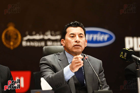 اشرف صبحى  وزير الرياضة خلال المؤتمر