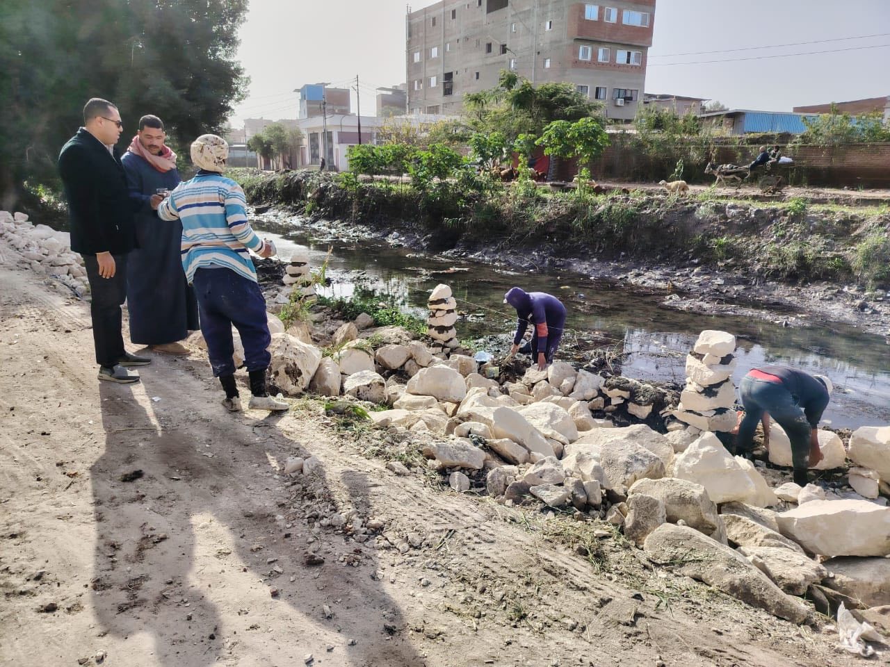تبطين ترعة القضابة بفوه