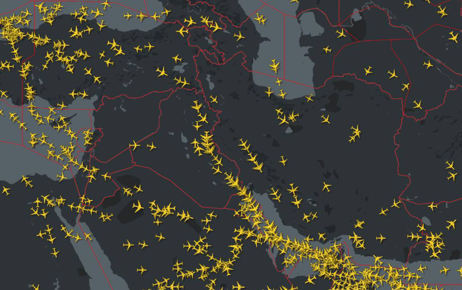 حركة الطيران في الشرق الأوسط