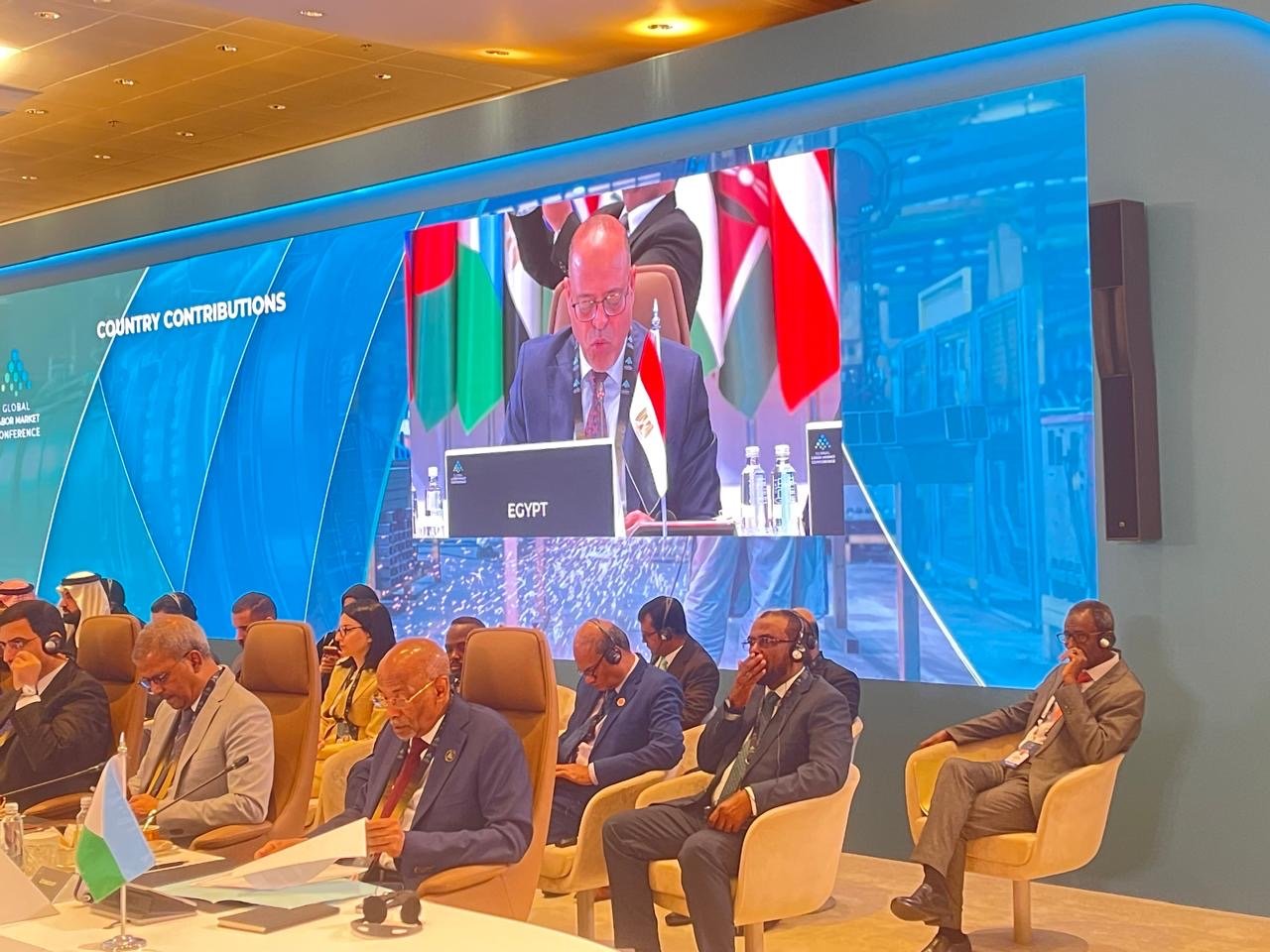 وزير العمل خلال الجلسة الافتتاحية للمؤتمر الدولي لسوق العمل