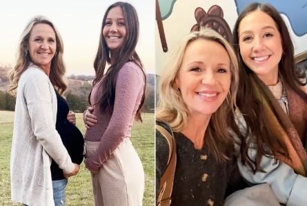 ام وابنتها حامل في نفس الوقت